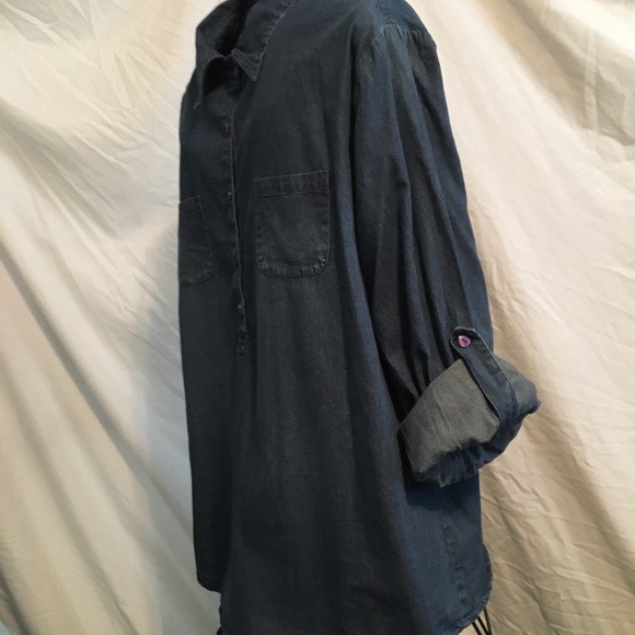 RED & RANCH BLUE DENIM PULL OF BLOUSE - Picture 4 of 6